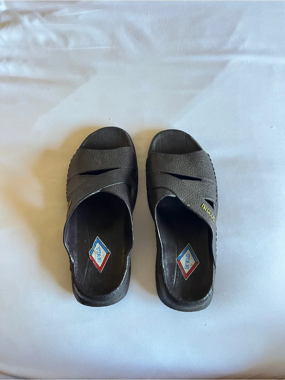 OTANI 505 Dark Brown Textured Slide Sandals Size M Made In Thailand Open Toe